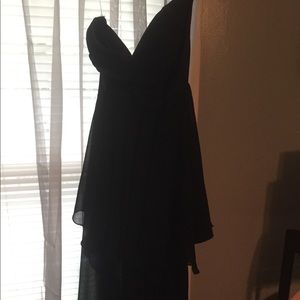 Black mini dress with sheer over lay